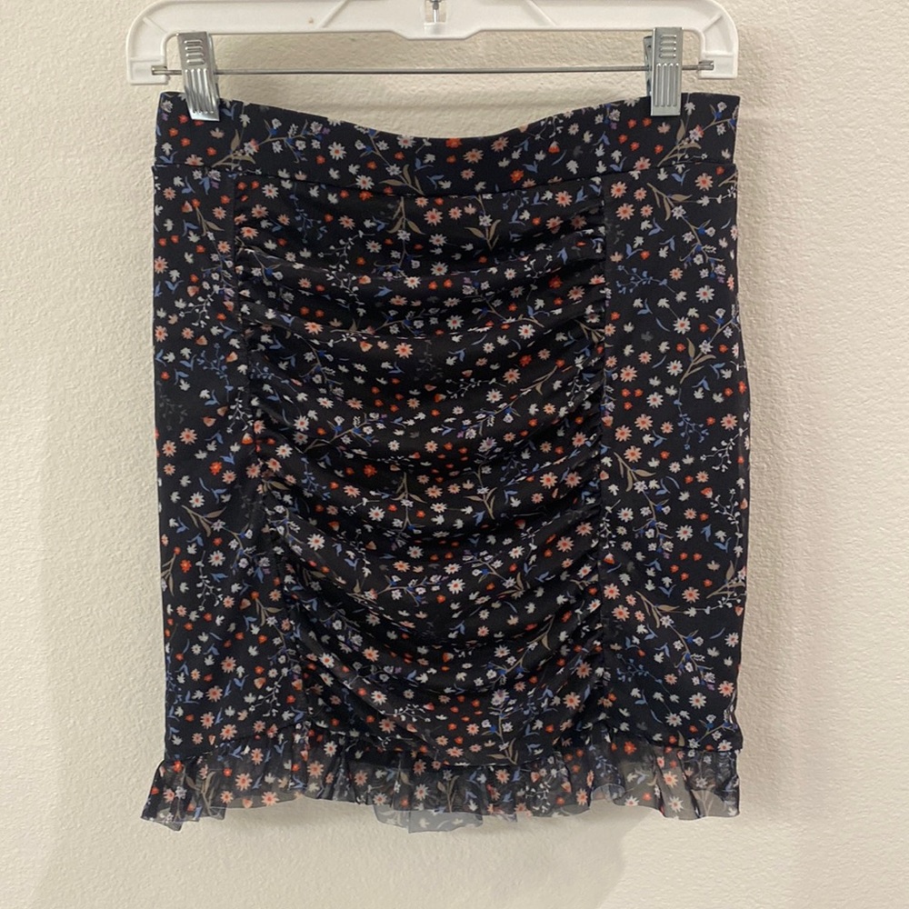 Floral ruffle mini skirt ~ Free People